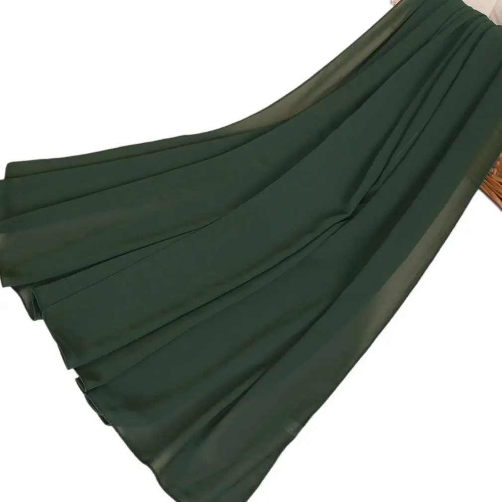 LMVERNA Chiffon hijab muslim Solid Color Thick bubble Chiffon Long Scarf wrap scarves (Dark green) | Soft, Lightweight & Elegant - view 5