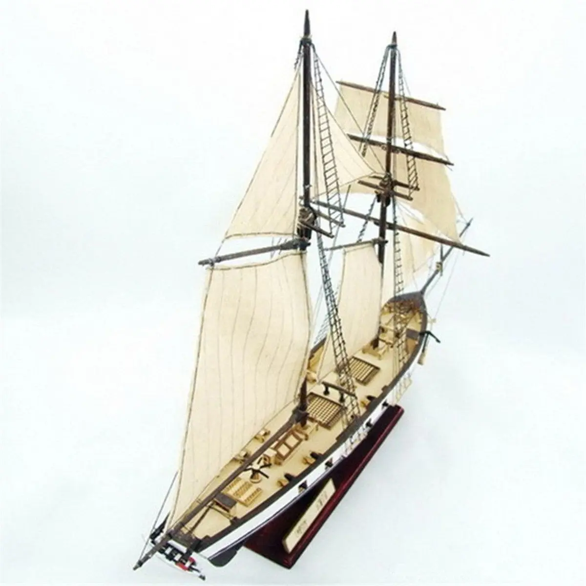 HAPYLY 1/130 Scale Wooden Sailing Boat Model Kit 38cm (15in) | Hobby Craft Assembly for Adults - view 2