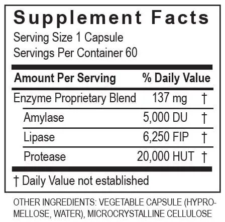 TRANSFORMATION LypoZyme Enzyme Supplement 60 Cap | Supports Digestion & Nutrient Absorption - view 6