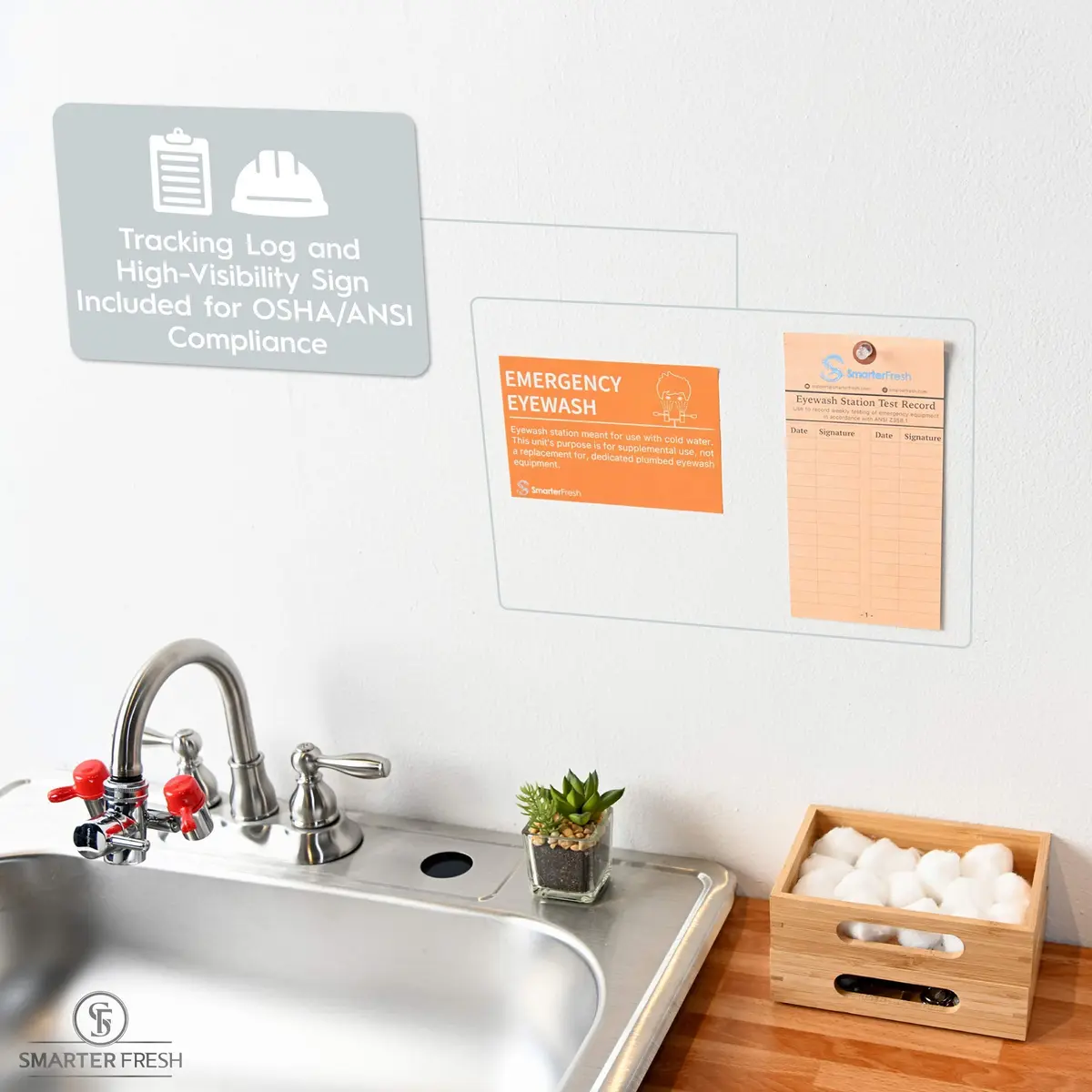 SmarterFresh Faucet Mounted Eyewash Station | Reliable Emergency Eye Wash for Sink Attachment - view 5