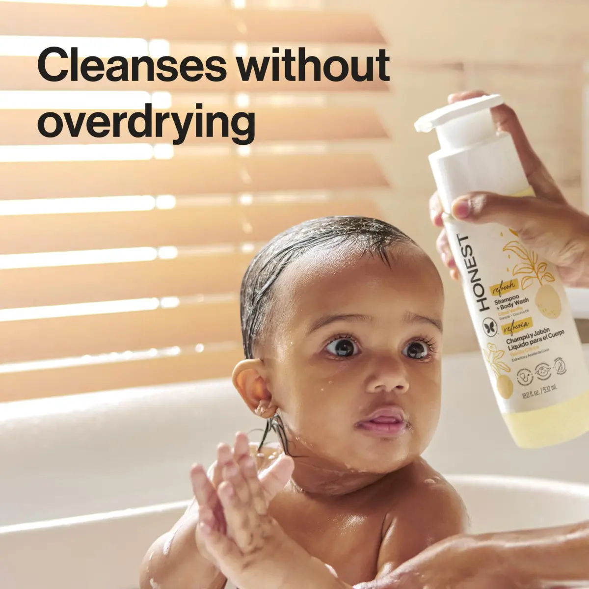 The Honest Company Citrus Vanilla Refresh 2-in-1 Shampoo & Body Wash 530ml (18 fl oz) | Gentle, Tear-Free, Hypoallergenic - view 3