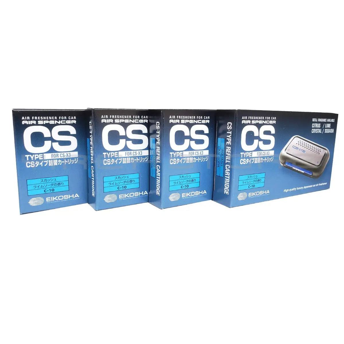 Air Spencer Squash Air Freshener Refill Cartridge Pack of 4 | Japan-made, Environmentally Hazardous - main product image