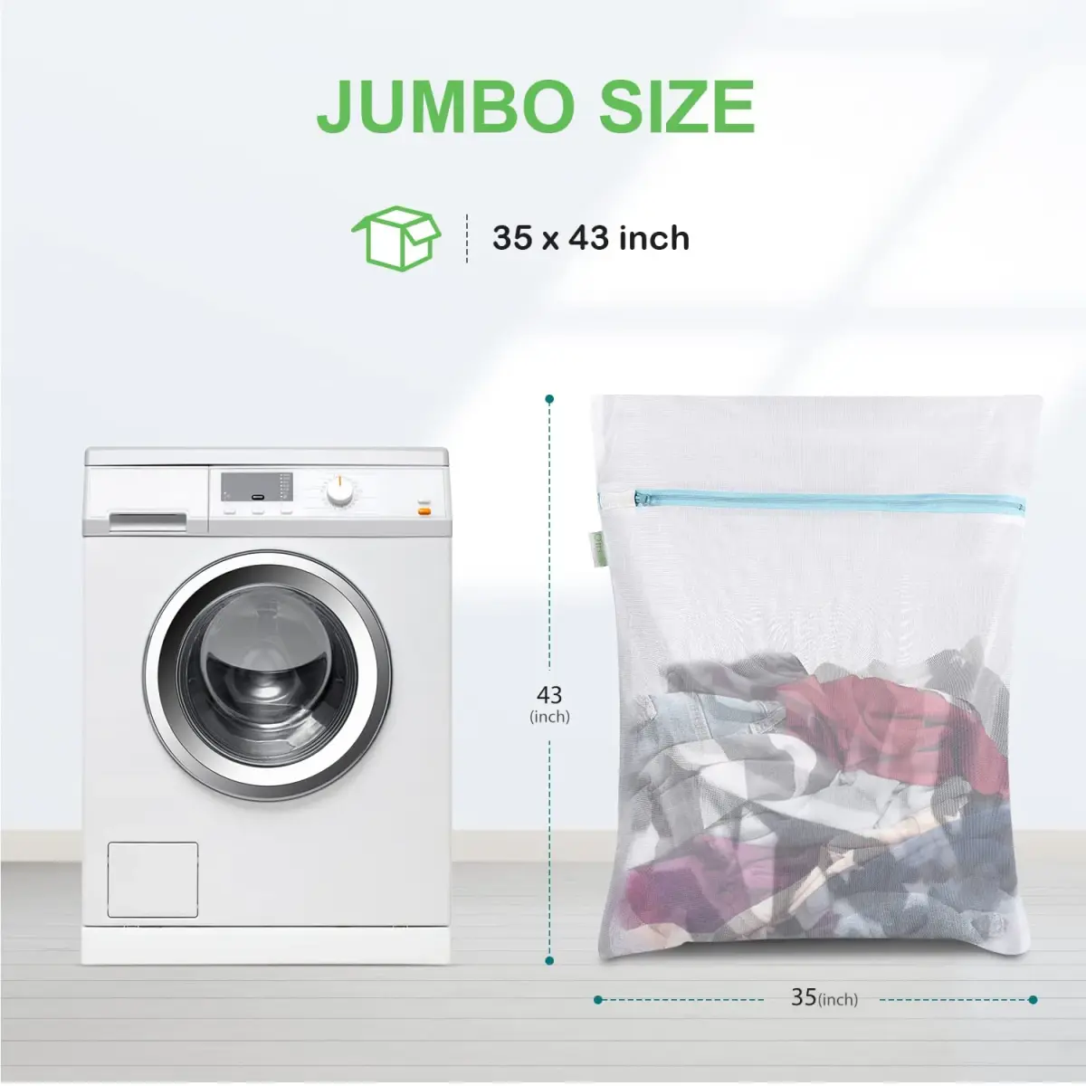 OTraki Extra Large Mesh Laundry Bag 90cm x 110cm (35" x 43") | Durable Zippered Wash Bag for Bedding, Jackets, Delicates - view 3