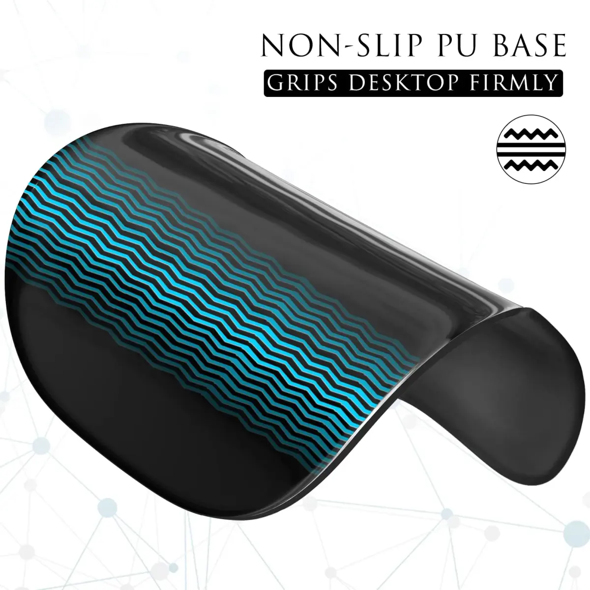 MROCO Ergonomic Mouse Pad with Gel Wrist Rest, 24cm (9.4 in) x 20.5cm (8.1 in), Black | Smooth Lycra Surface & Non-Slip Base - view 6