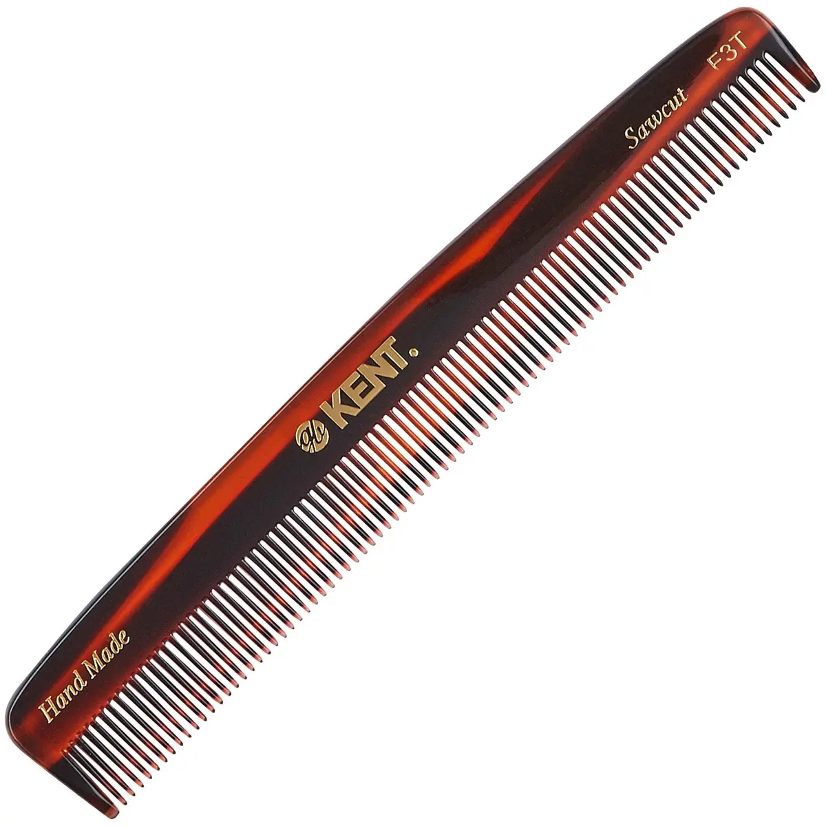 Kent F3T Tortoise Fine Tooth Comb 6.25 Inch | Hand Polished, Made in England - main product image