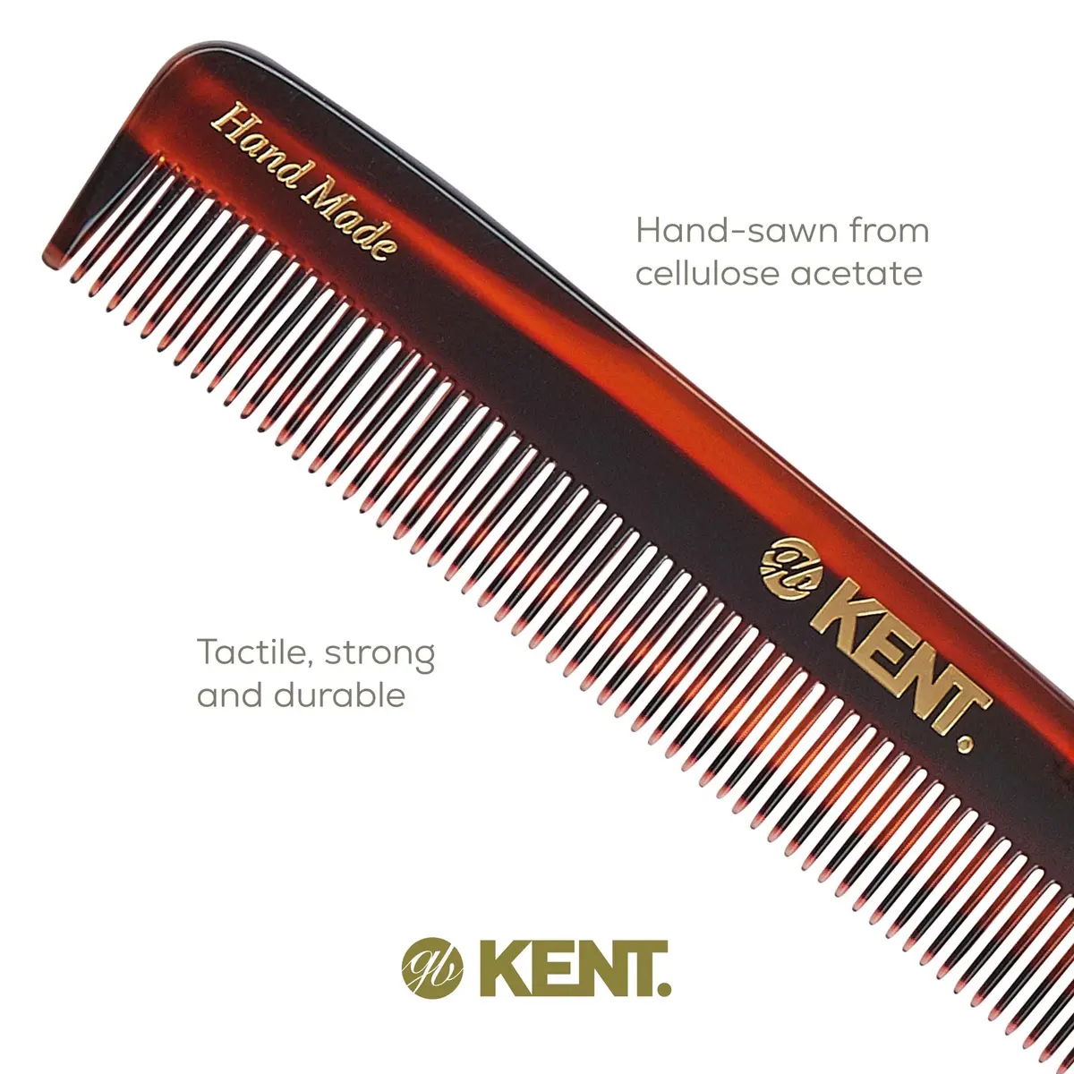 Kent F3T Tortoise Fine Tooth Comb 6.25 Inch | Hand Polished, Made in England - view 5
