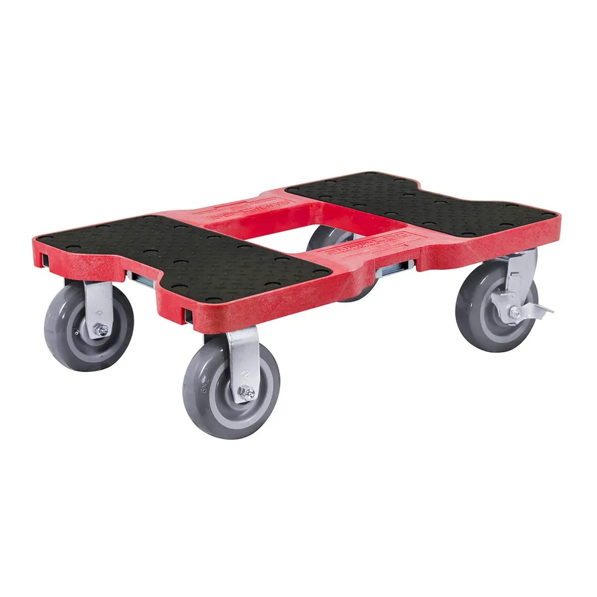 Snap-Loc Super-Duty Dolly 1800 lb Capacity Heavy Duty Material Handling Equipment with Built-in E-Track, 6 in Polyurethane Swivel Casters, Made in USA, Red - main product image