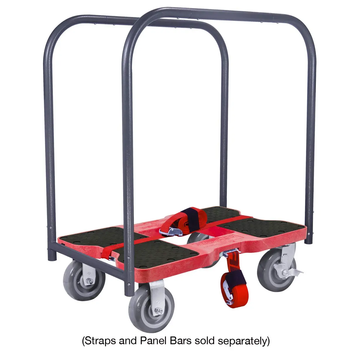 Snap-Loc Super-Duty Dolly 1800 lb Capacity Heavy Duty Material Handling Equipment with Built-in E-Track, 6 in Polyurethane Swivel Casters, Made in USA, Red - view 7