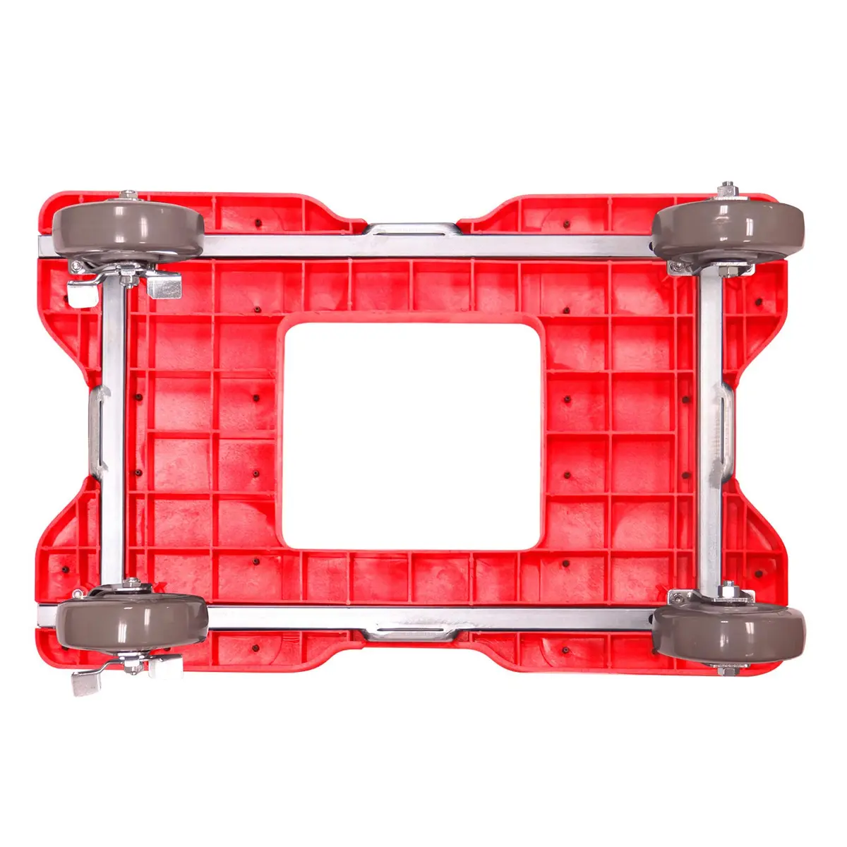 Snap-Loc Super-Duty Dolly 1800 lb Capacity Heavy Duty Material Handling Equipment with Built-in E-Track, 6 in Polyurethane Swivel Casters, Made in USA, Red - view 3