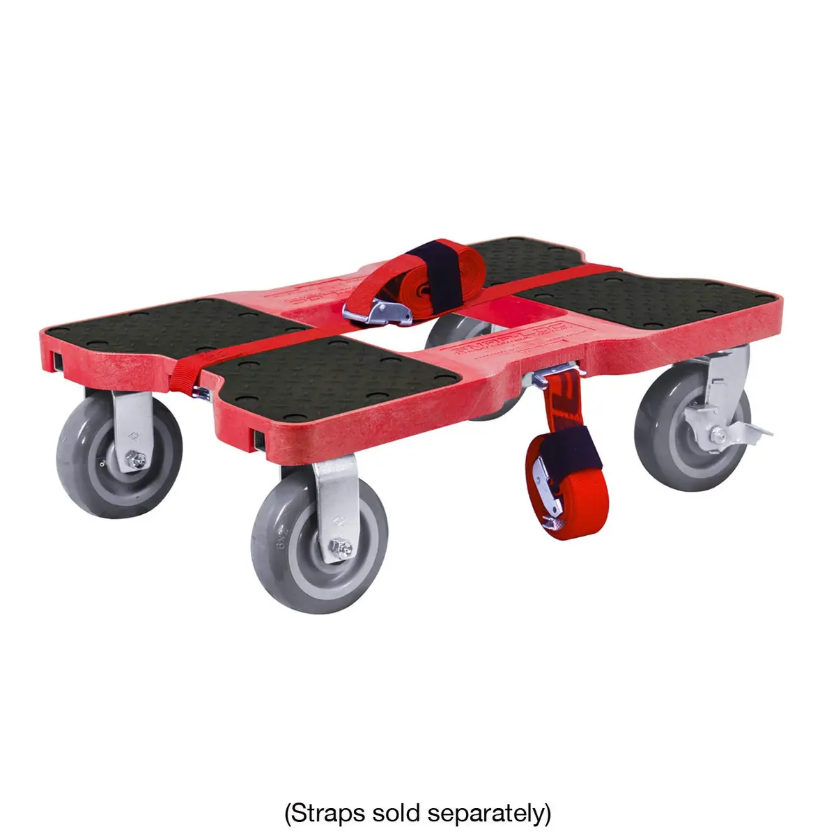 Snap-Loc Super-Duty Dolly 1800 lb Capacity Heavy Duty Material Handling Equipment with Built-in E-Track, 6 in Polyurethane Swivel Casters, Made in USA, Red - view 4