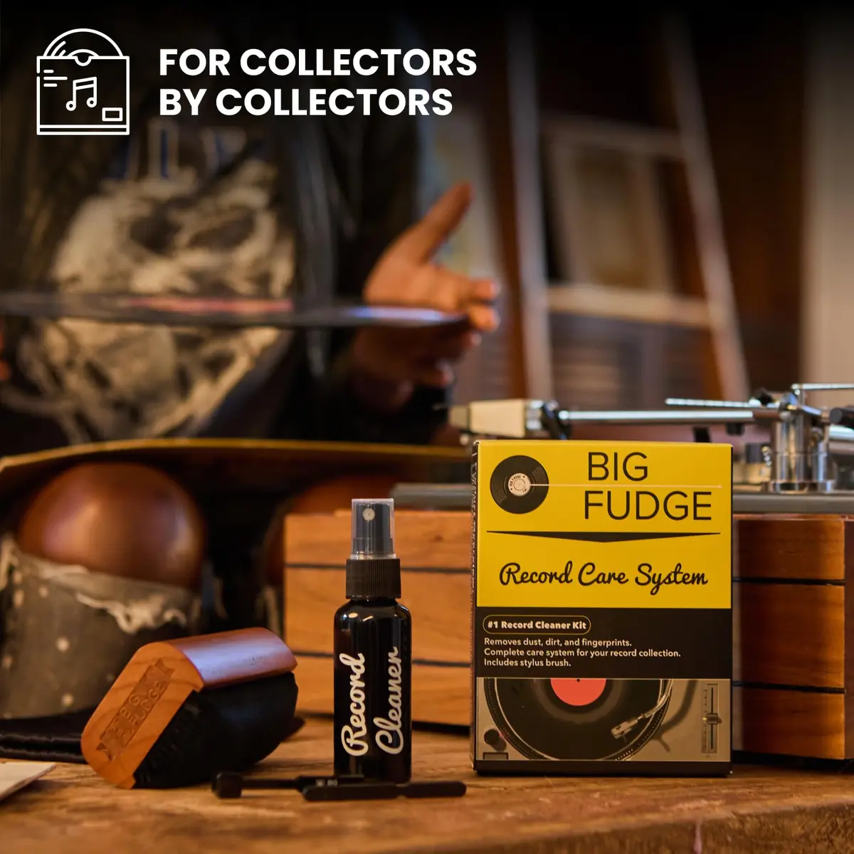 Big Fudge 4-in-1 Vinyl Record Cleaning Kit with Velvet Brush & Stylus Cleaner | 16.2cm (6.3") - view 7