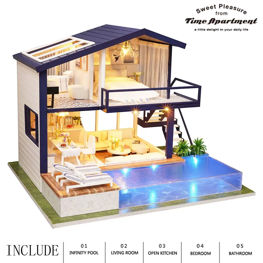 Spilay Miniature Dollhouse Kit 11.41x9.44x8.46inch | Creative DIY Home Decor - view 2