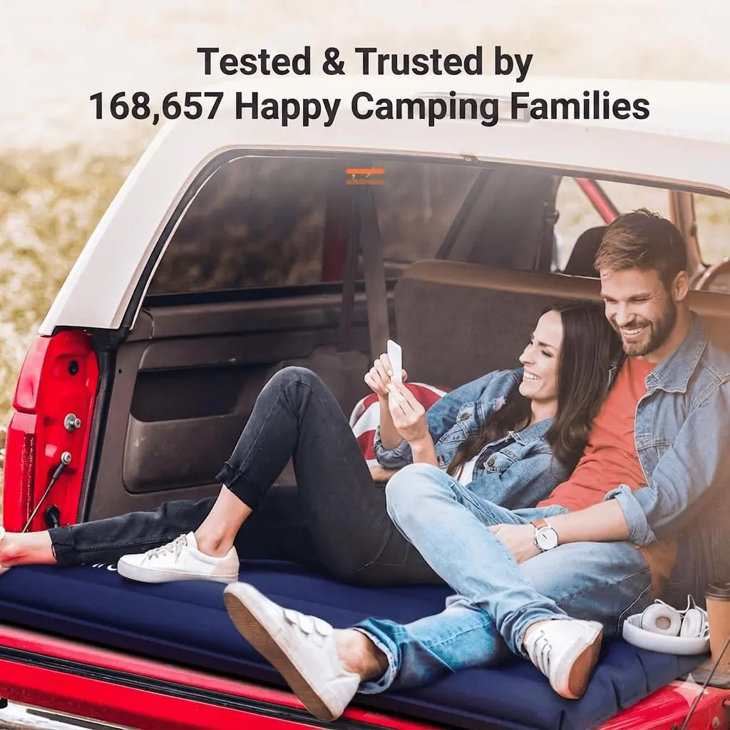 Hikenture Double Sleeping Pad, 4-in Thick Camping Mattress | Bed-like Comfort for 2 in India - view 6