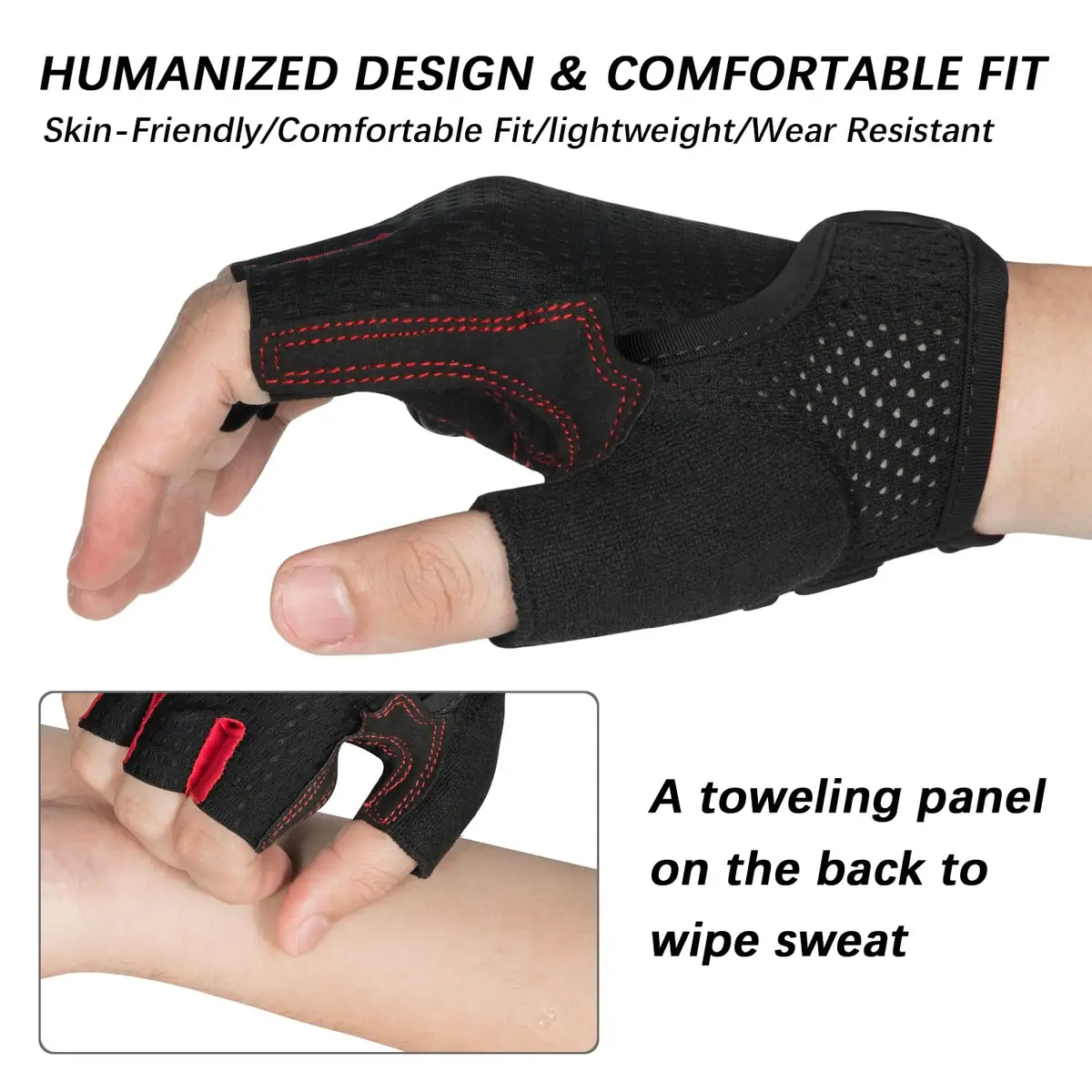 MOREOK Cycling Gloves Bicycle Road Bike Gloves, Half Finger -098 B-XXL | Breathable, Shock-Absorbing & Comfortable Fit - view 3