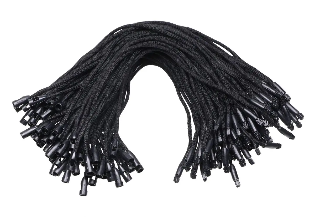Tupalizy Black Cotton Gift Clothing Price Tag String 7.6 inch | 100PCS for Labels & Tags - main product image