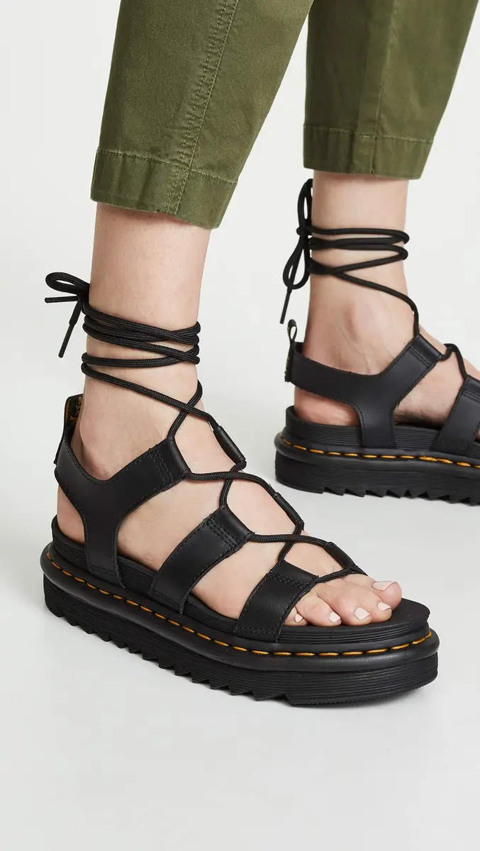 Dr. Martens Nartilla Gladiator Sandal 9 Women/8 Men | Ankle-Tie, Classic Docs DNA, Lightweight EVA Sole - view 2