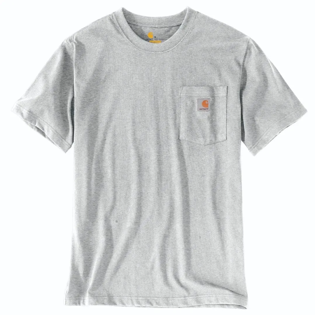 Carhartt Men's Dearborn Relaxed Pocket T-Shirt Heather Gray Large | Heavyweight Cotton Workwear Tee - view 5