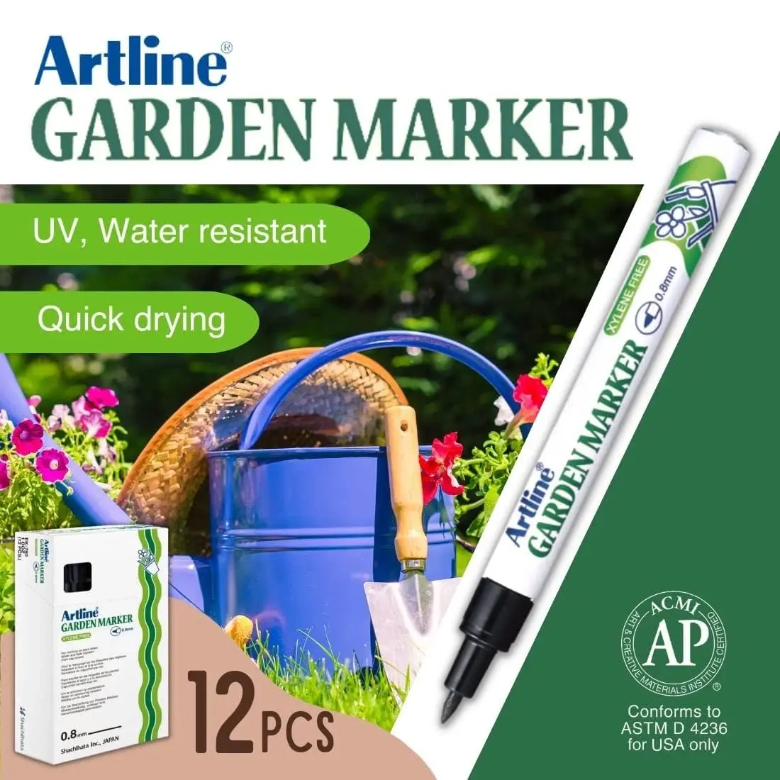 Artline Garden Marker Water Resistant Quick Dry Ink 4 Markers | Perfect for Outdoor Use - view 3