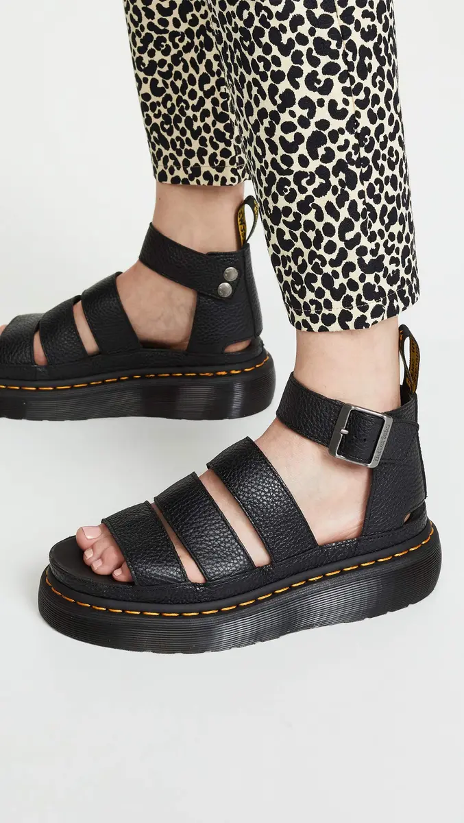 Dr. Martens Clarissa II Quad Sandals | High Platform & Classic Gladiator Style, Black, US 7 - view 2