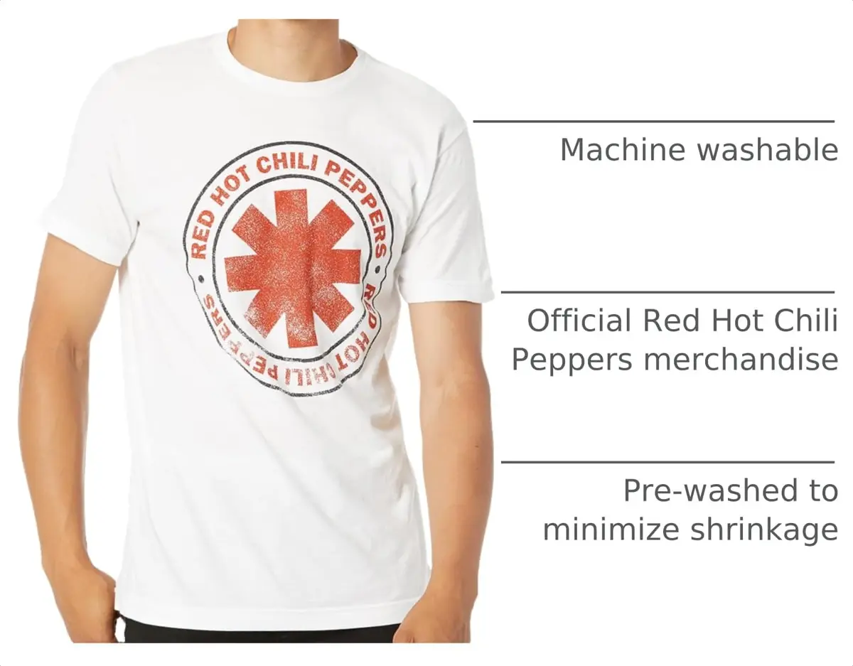 Red Hot Chili Peppers Distressed Logo T-Shirt 2X-Large | Official Merchandise, 100% USA Cotton (XX-Large) - view 3