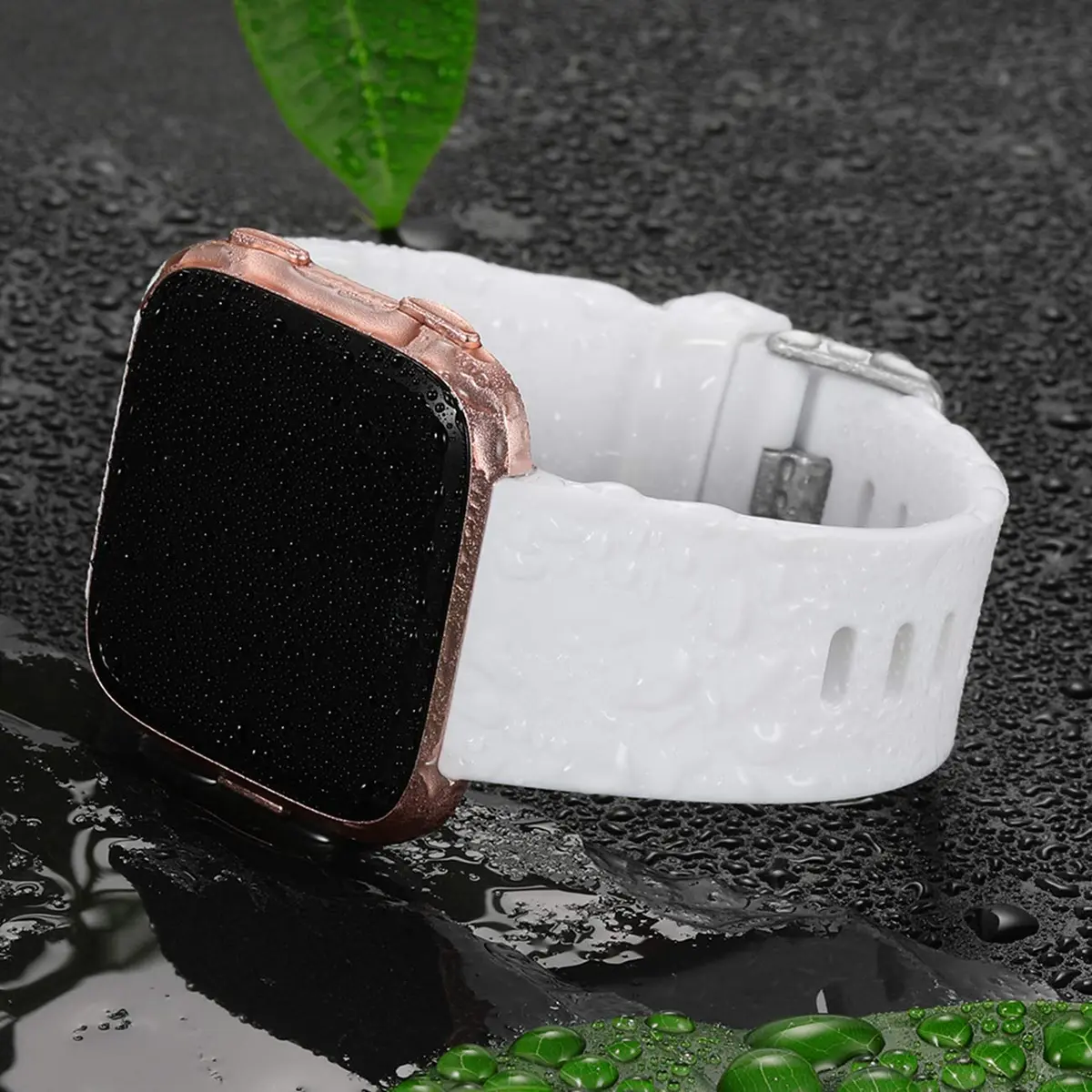 Wepro Sport Bands for Fitbit Versa 2, Versa Lite, Versa — Small 140mm (5.5"-7.2") White | Adjustable, Sweat-Resistant Elastomer Strap - view 3