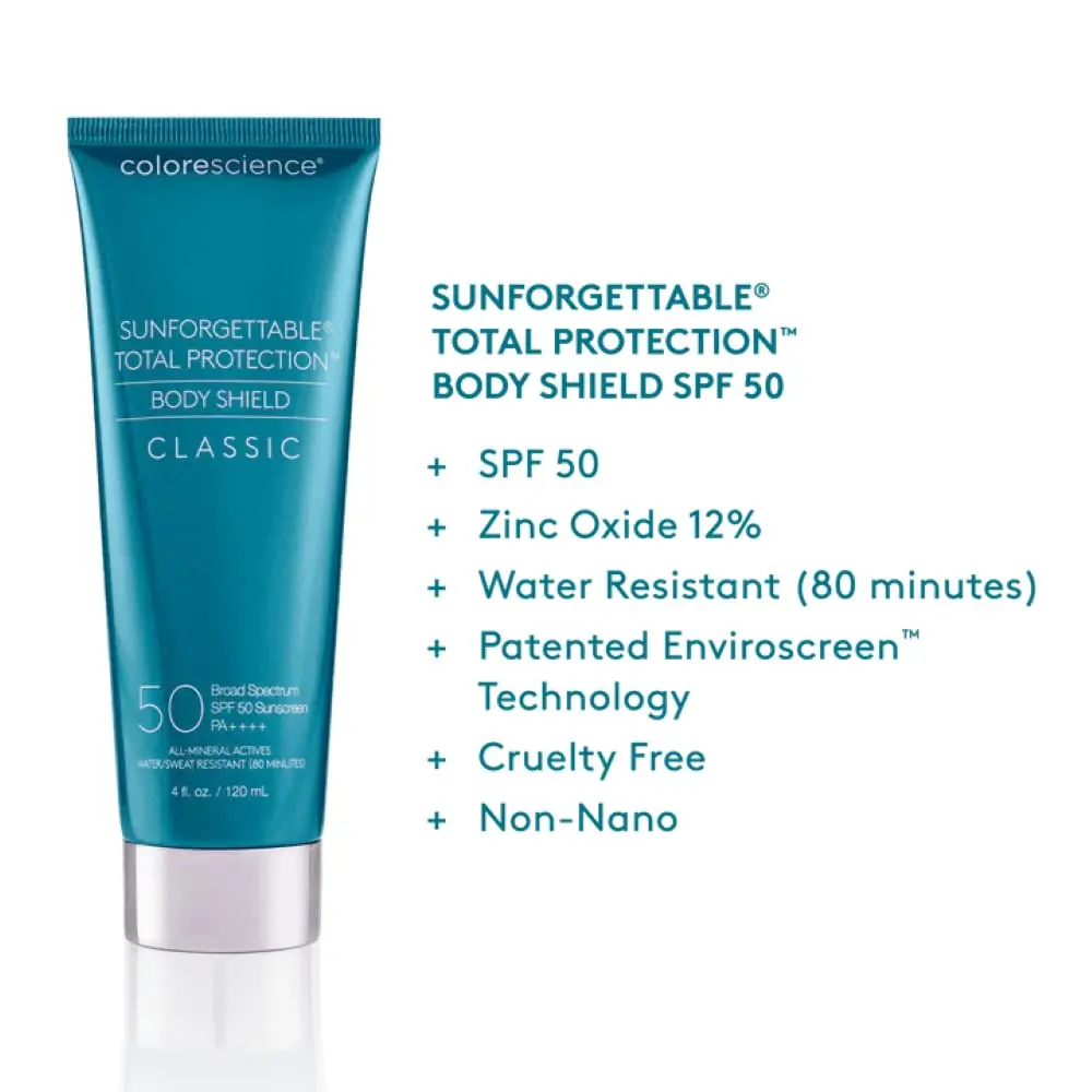 Colorescience Total Protection Body Shield SPF 50 4 Fl Oz | Invisible Mineral Sunblock for All Skin Types - view 3