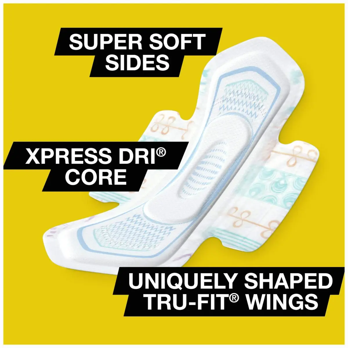 U by Kotex CleanWear Ultra Thin Pads with Wings, Regular, 36 Count | Fragrance-Free Protection for Sensitive Skin - view 2