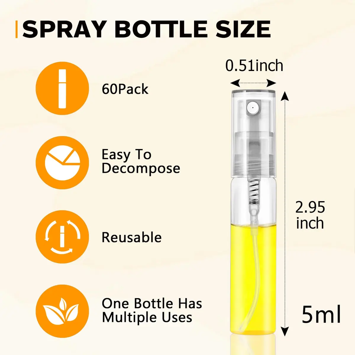 Csdtylh Refillable Glass Spray Bottle 5ml | Portable Perfume & Essential Oil Atomizer for Travel - view 2