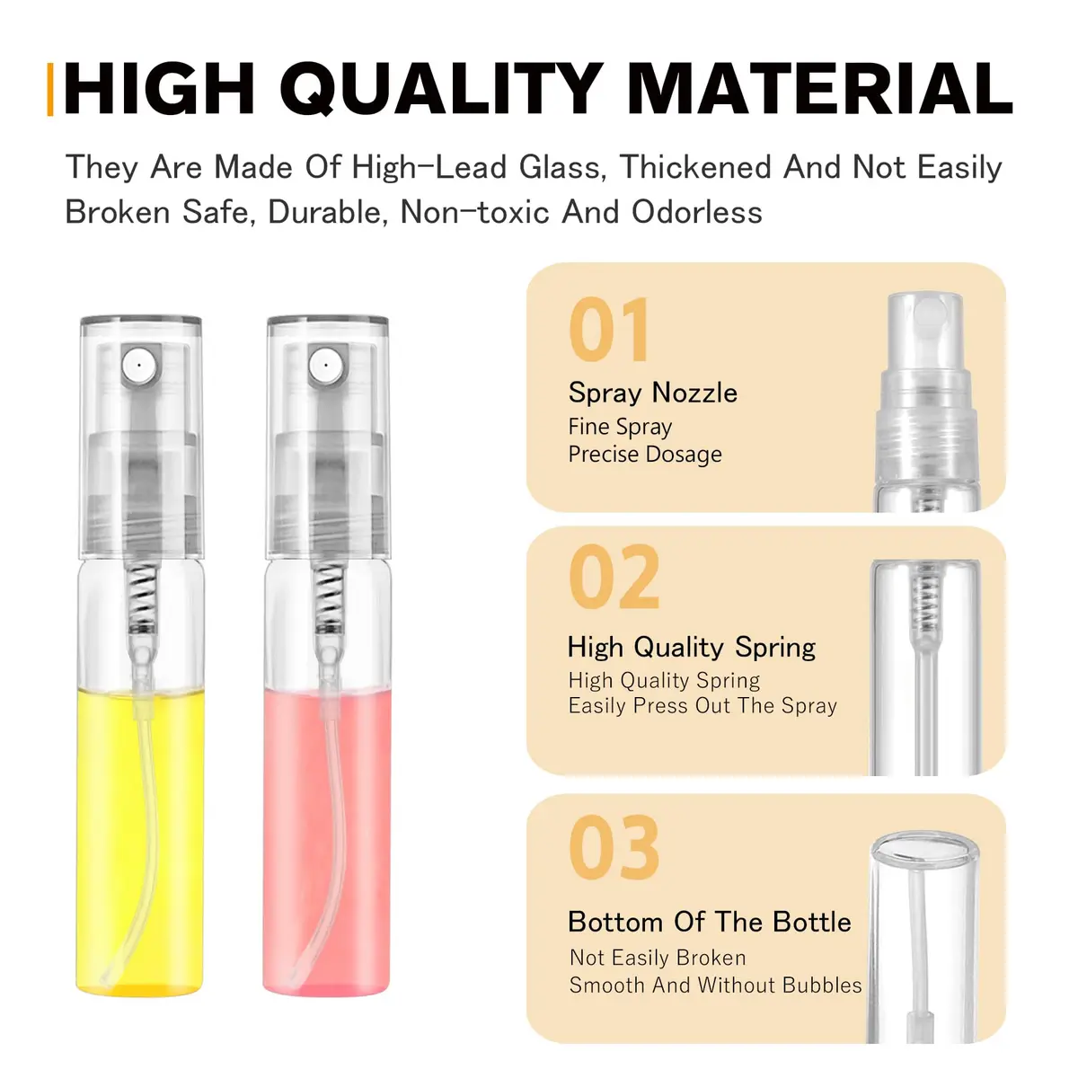Csdtylh Refillable Glass Spray Bottle 5ml | Portable Perfume & Essential Oil Atomizer for Travel - view 4