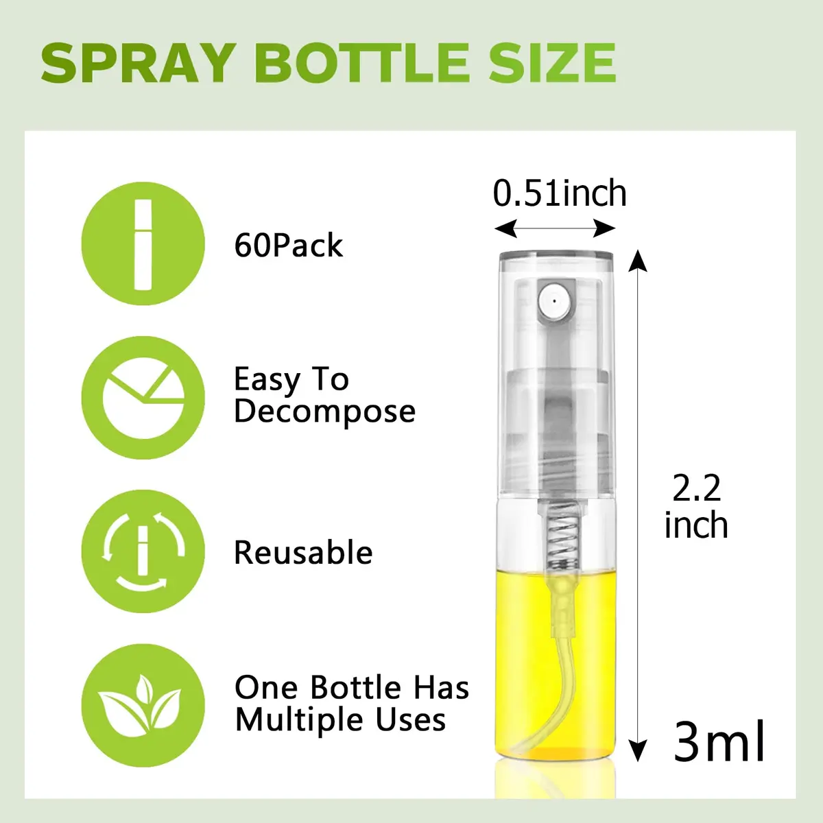 Csdtylh Refillable Glass Spray Bottle 3ml | Portable Perfume & Essential Oil Atomizer for Travel - view 2