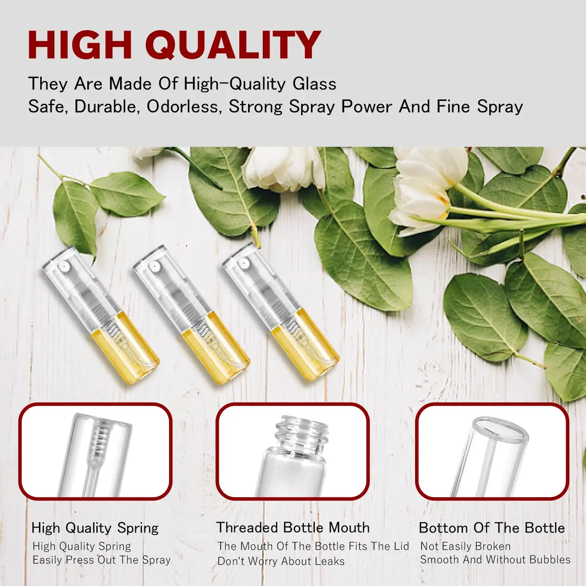 Csdtylh Mini Spray Bottle 2ml | Refillable Glass Atomizer for Perfume & Essential Oils - view 3