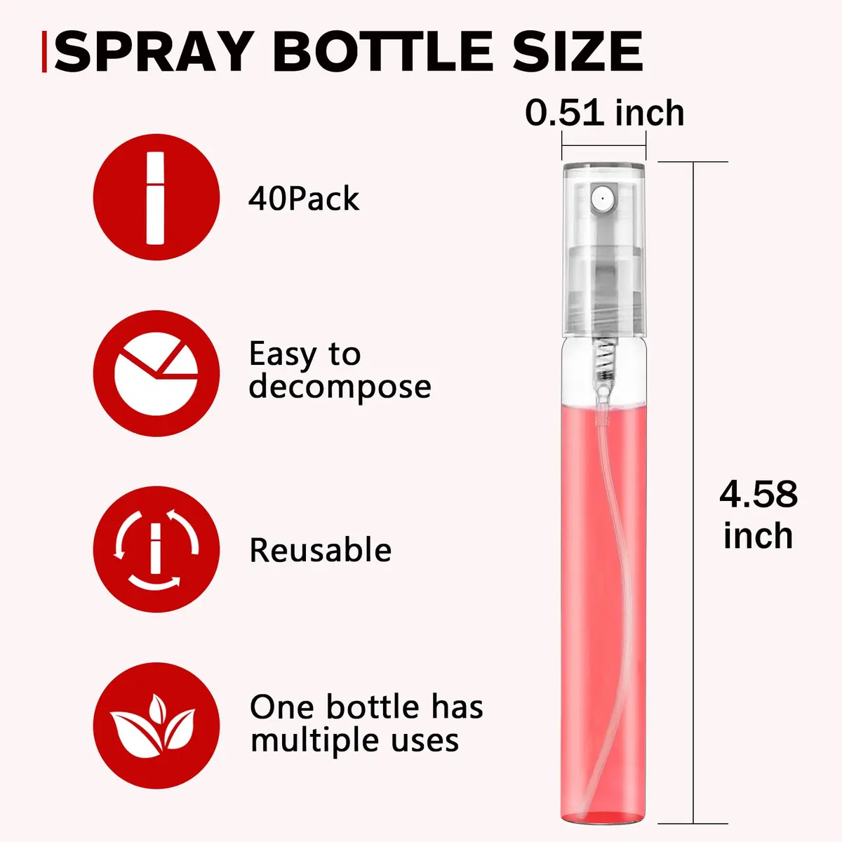 Csdtylh Mini Spray Bottle 10ml | Refillable Glass Atomizer for Travel & Essential Oils - view 2