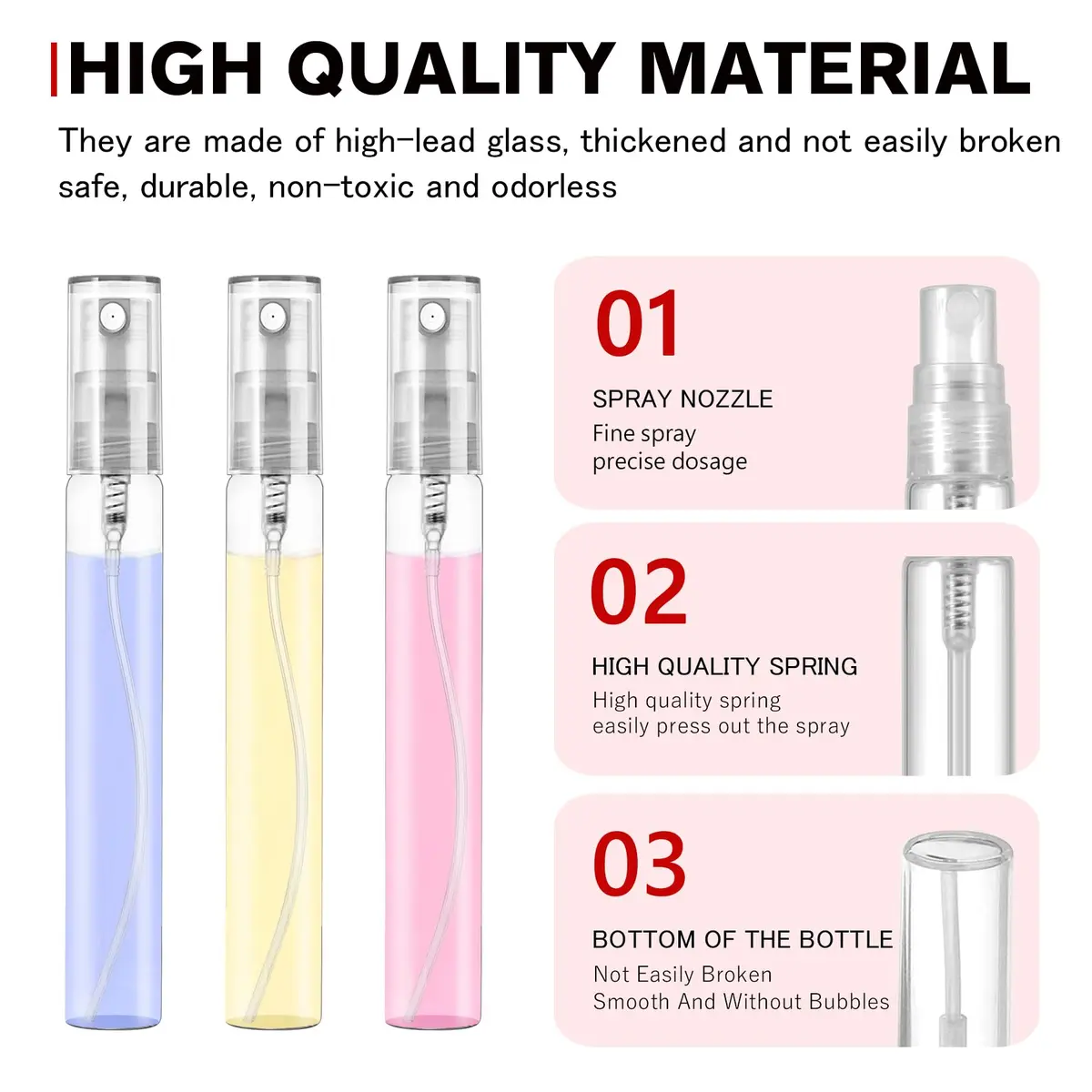 Csdtylh Mini Spray Bottle 10ml | Refillable Glass Atomizer for Travel & Essential Oils - view 4