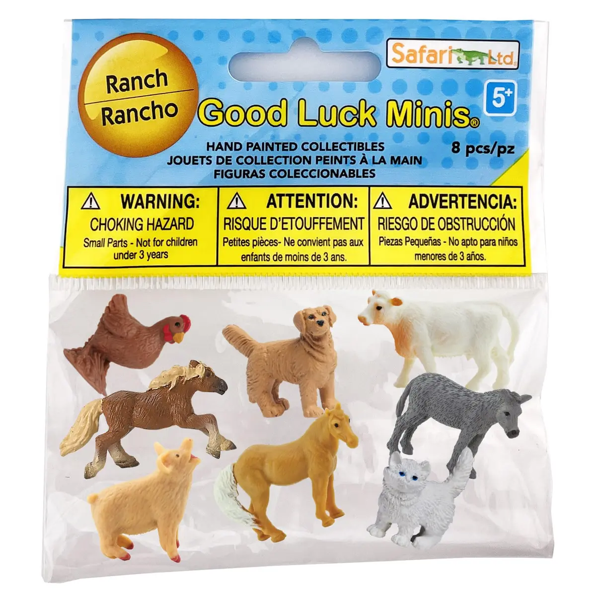 Safari Ltd. Good Luck Minis Ranch Fun Pack - 8 Animal Figurines Toy Set | Small-Scale Farm Animal Figures for Kids 5+ - main product image