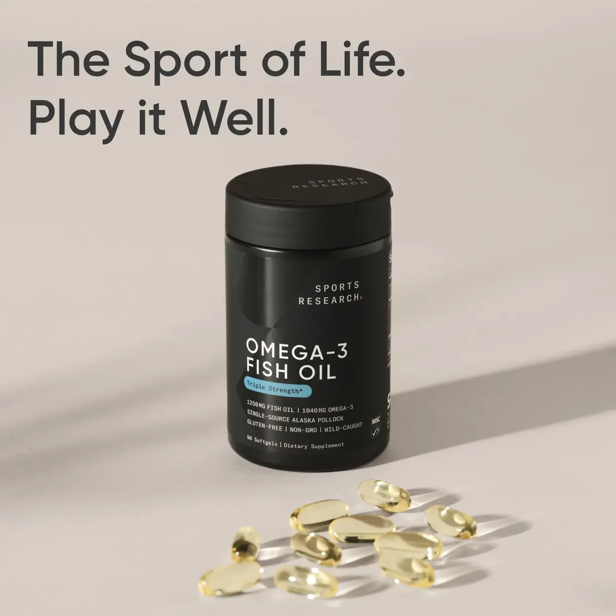 Sports Research Omega-3 Fish Oil 1250mg 90 Count | IFOS 5-Star Certified, Sustainably Sourced, 690mg EPA & 260mg DHA per Softgel - view 7