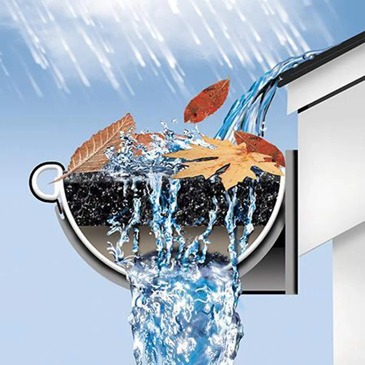 GutterStuff Pro Gutter Guard 4-Inch Half Round Foam Gutter Filter Insert | Made in The USA, Leaf & Water Protection - view 4