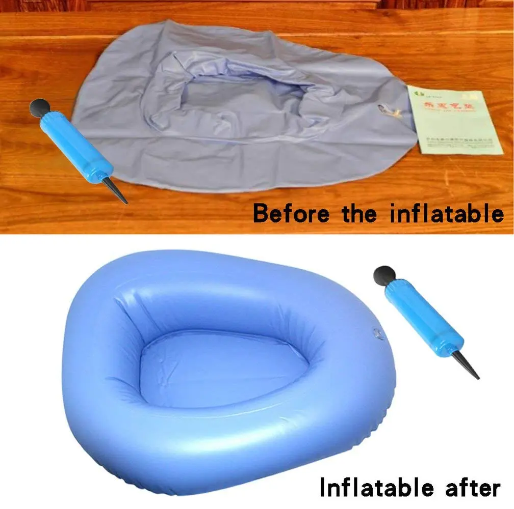 KIKIGOAL Blue Inflatable Bed Pan for Elderly & Paralyzed | Washable & Portable - view 5