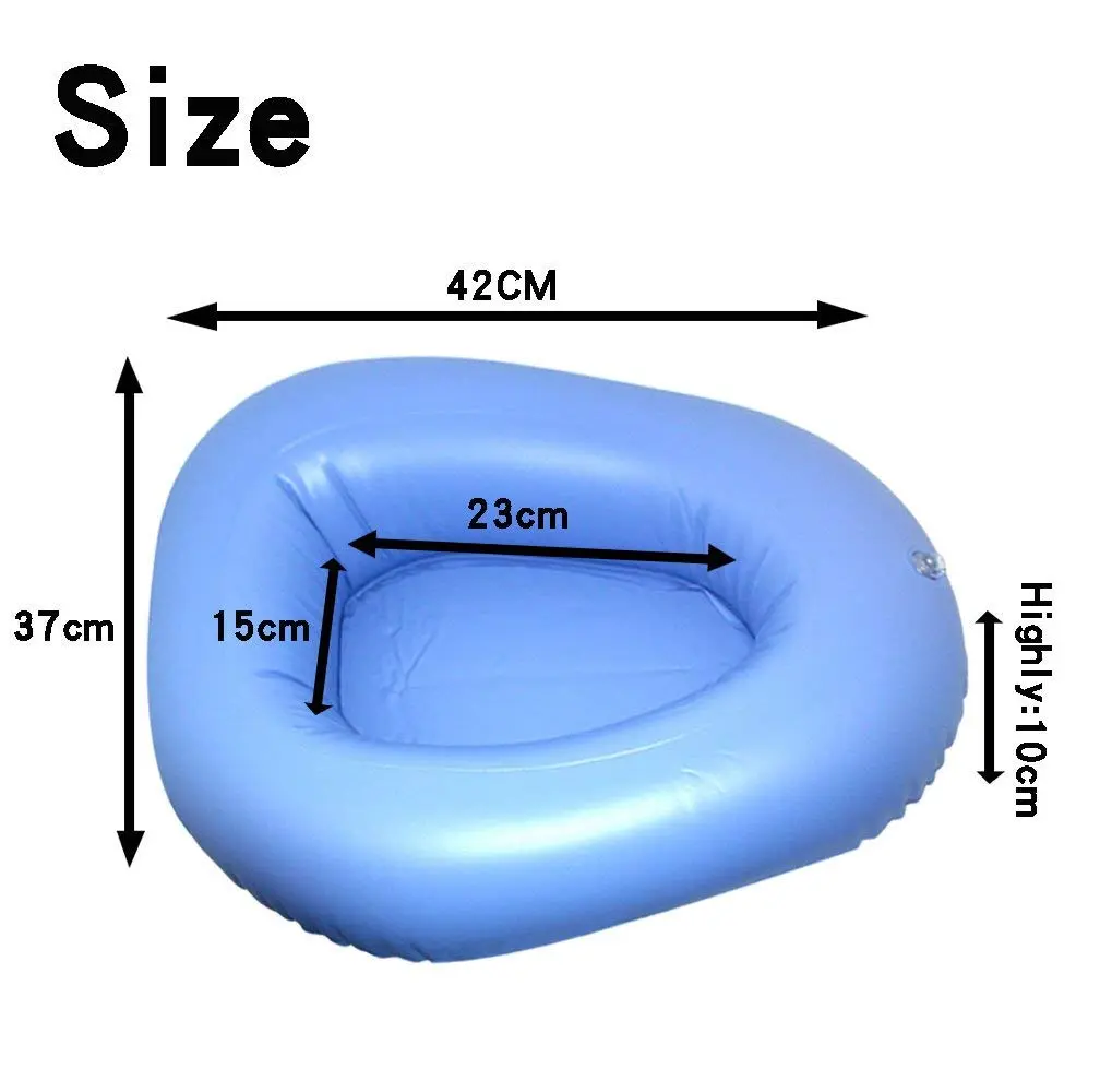 KIKIGOAL Blue Inflatable Bed Pan for Elderly & Paralyzed | Washable & Portable - view 2
