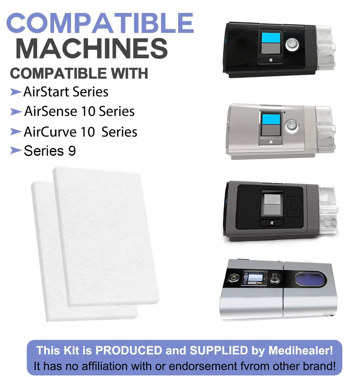 Medihealer 70 Packs CPAP Filters | Three Year Supply for AirSense 10, AirCurve 10, Airstart Series - view 2