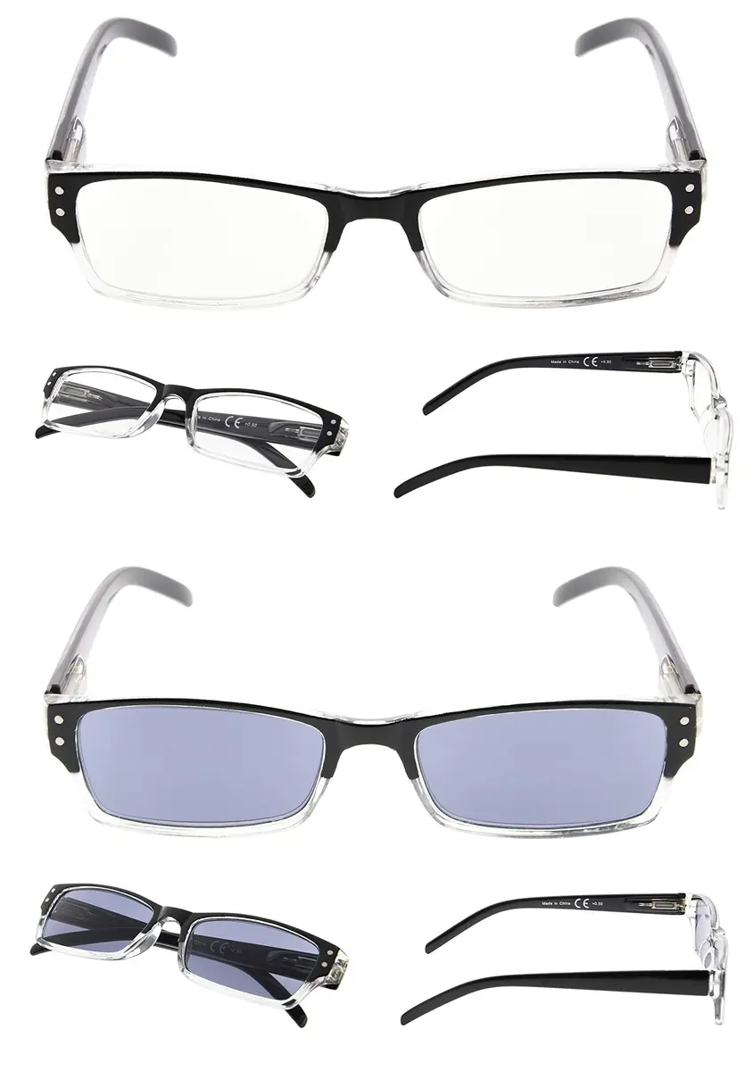 LUR Reading Glasses 4 Pack Include Sun Readers | Classic Fashion Frames for Men & Women - view 4