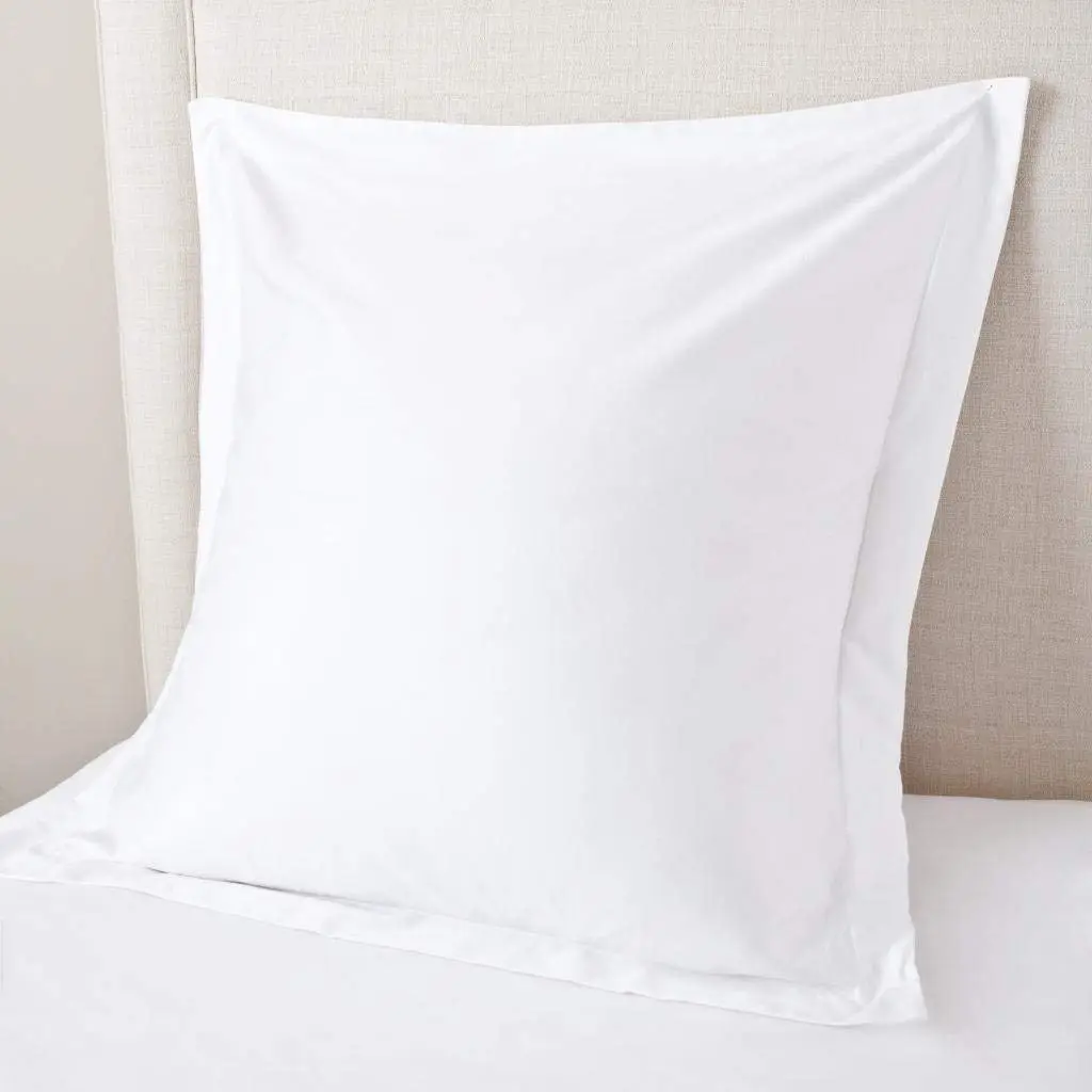 beddingstar Euro Sham Covers 24x24 | 600 TC 100% Egyptian Cotton, White, Set of 2 - main product image