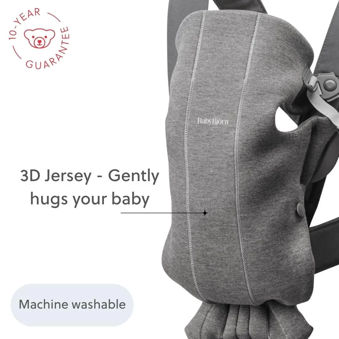 BabyBjörn Baby Carrier Mini, Dark Gray, 3D Jersey | Ergonomic Infant Carrier for Newborns - view 6