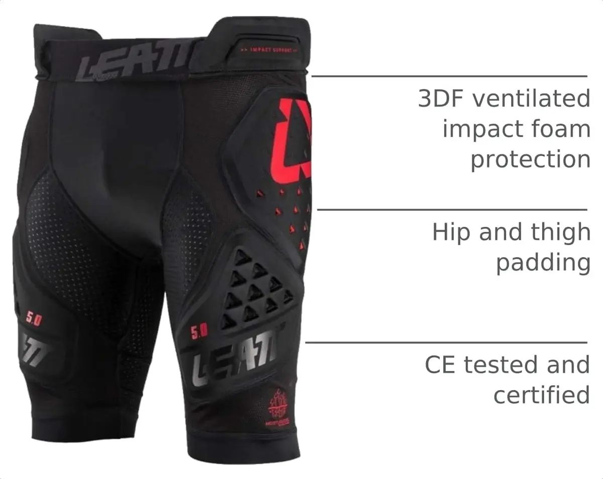 Leatt Impact Shorts 3DF 5.0 Black Medium | Impact Protection for Active Men - view 2