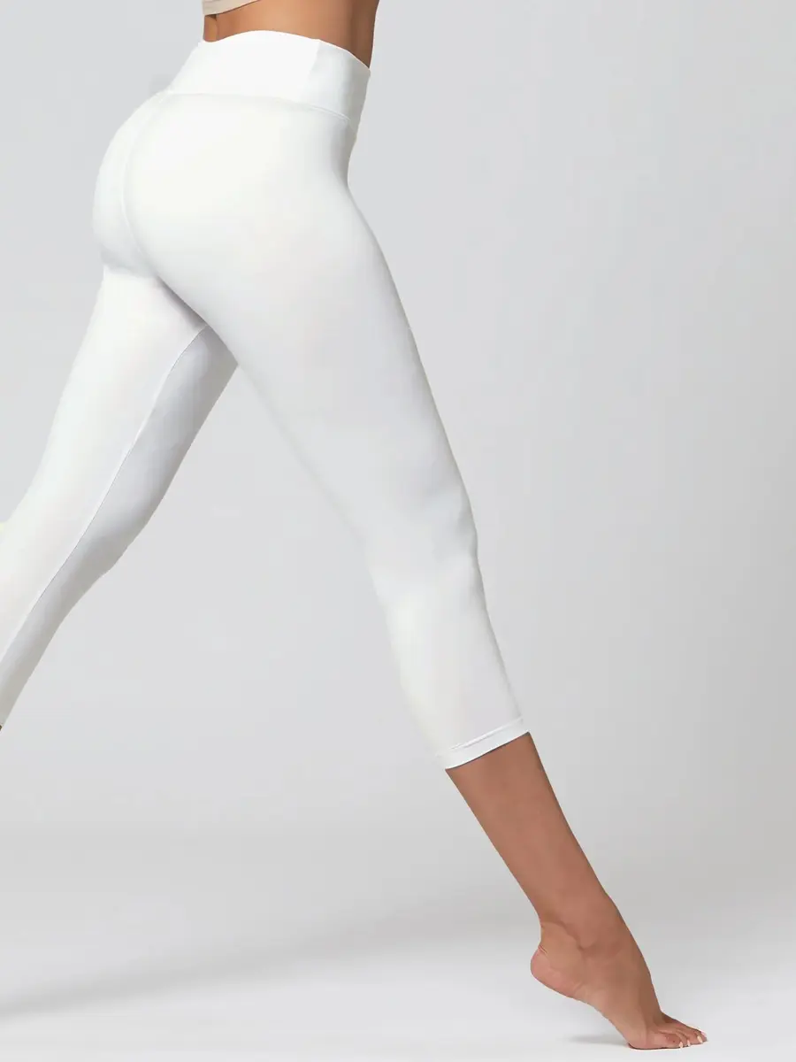 Conceited High Waisted White Capri Leggings | Ultra Soft, Supportive & Breathable (70-120 chars) - view 6