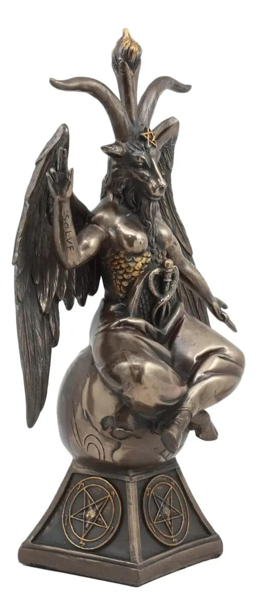 Ebros Gift Sabbatic Goat Baphomet Statue 23.5 cm (9.25" Tall) Bronze Patina | Alchemical Process Idol Figurine - view 6