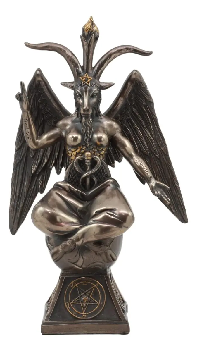 Ebros Gift Sabbatic Goat Baphomet Statue 23.5 cm (9.25" Tall) Bronze Patina | Alchemical Process Idol Figurine - view 2