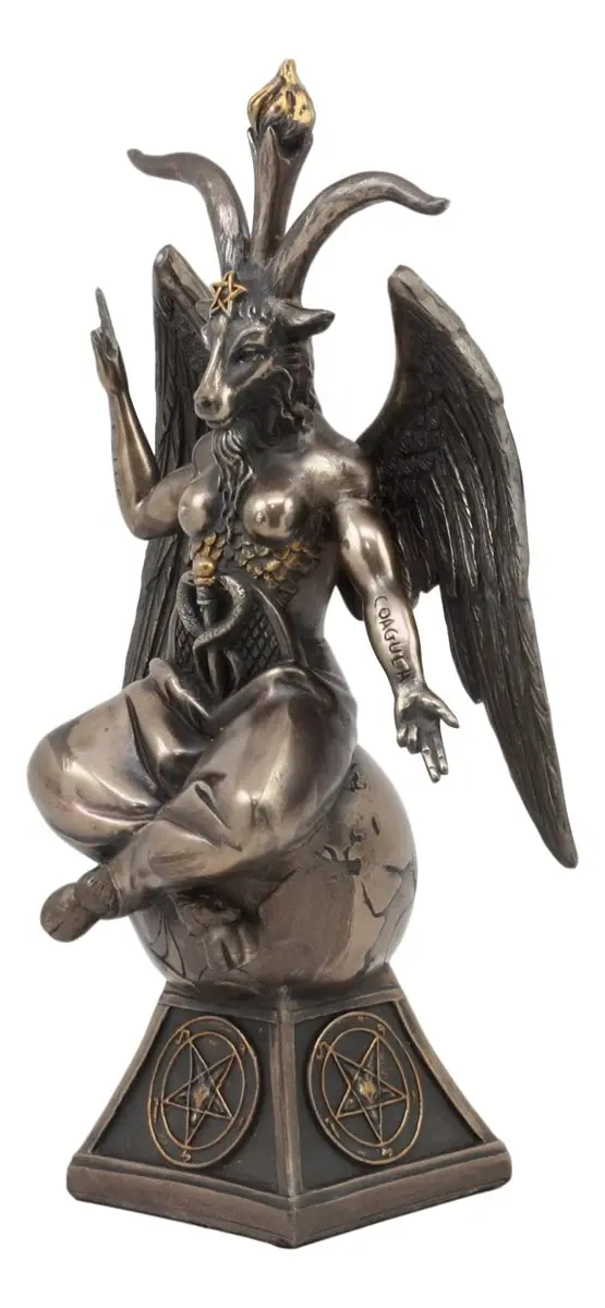 Ebros Gift Sabbatic Goat Baphomet Statue 23.5 cm (9.25" Tall) Bronze Patina | Alchemical Process Idol Figurine - view 3