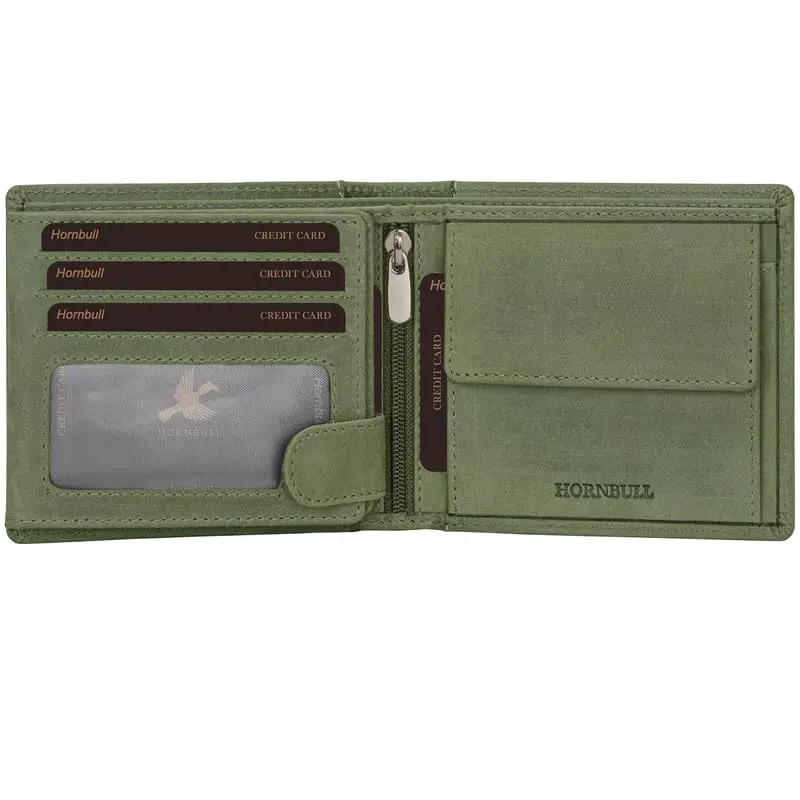 HORNBULL Denial Leather Wallet for Men | RFID Blocking Bi-Fold Wallet (Green) | 7 Card Slots, 2 Money Compartments, 1 Coin Pocket - view 5