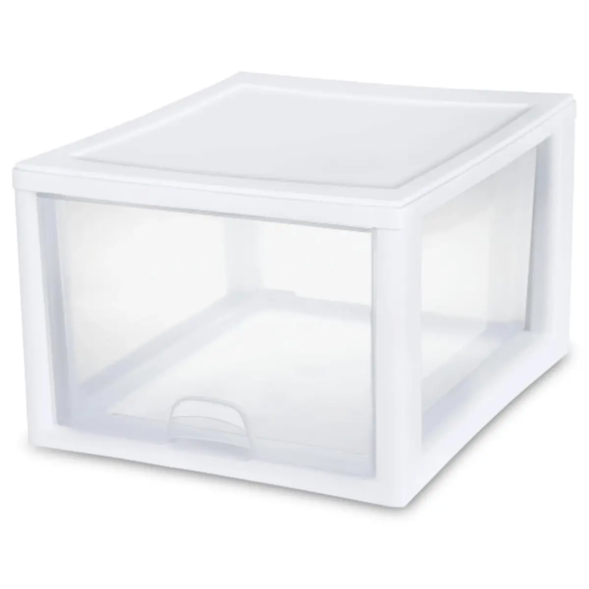 Sterilite 27 Quart Stacking Drawer Storage Organizer (8-Pack, Clear Frame) | Modular & Stackable for Home & Office - main product image