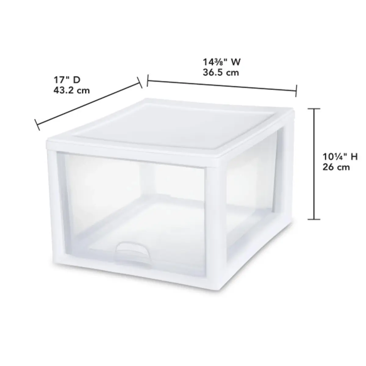 Sterilite 27 Quart Stacking Drawer Storage Organizer (8-Pack, Clear Frame) | Modular & Stackable for Home & Office - view 3